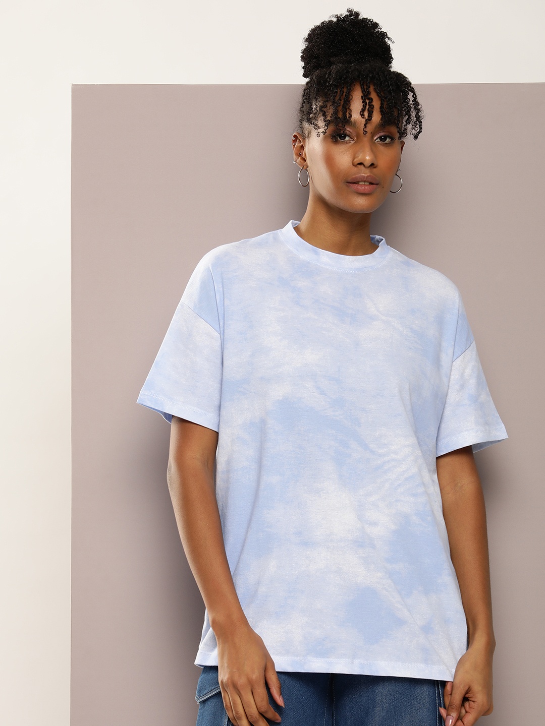 

Kook N Keech Women Printed Pure Cotton T-shirt, Turquoise blue