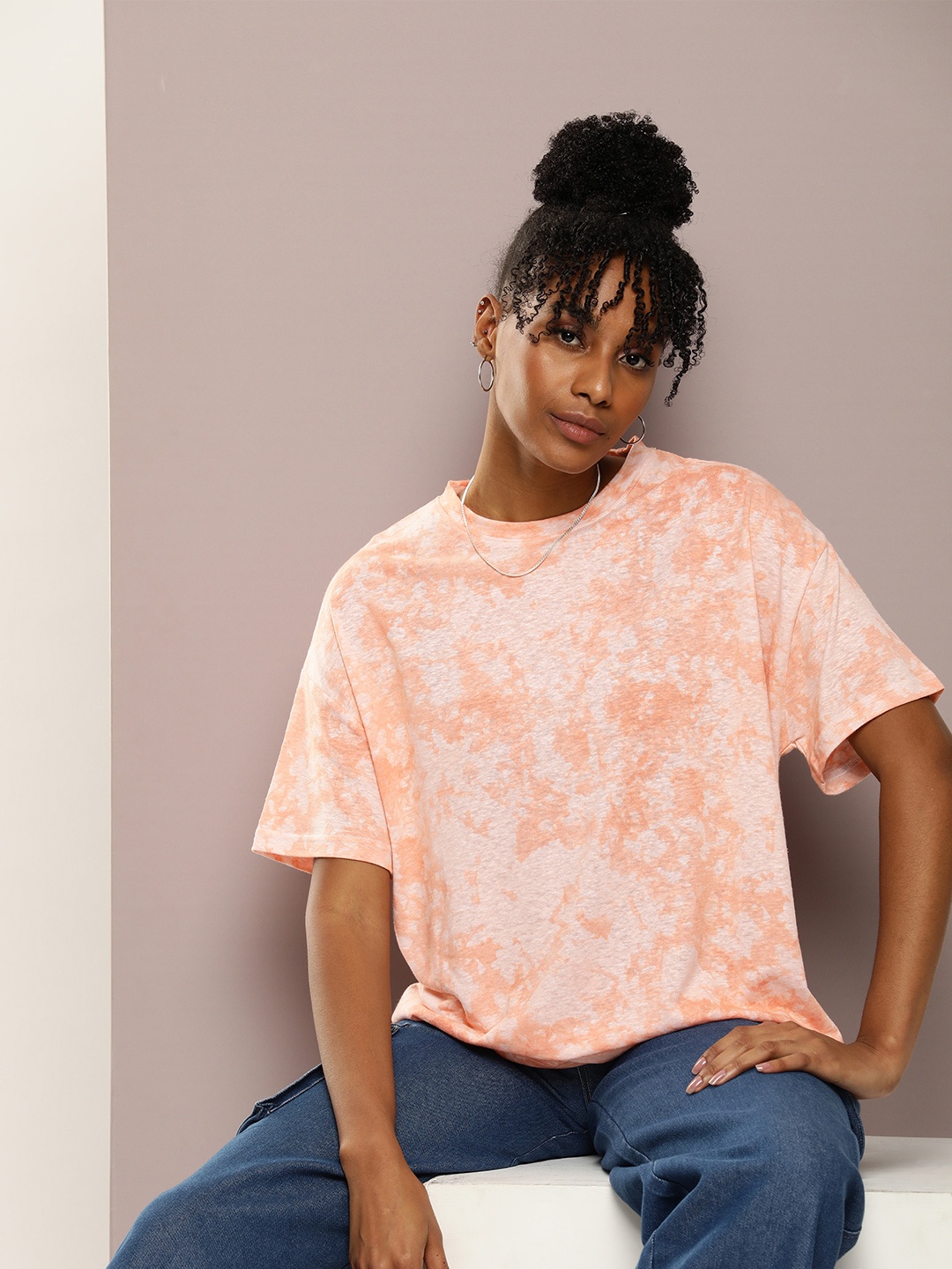 

Kook N Keech Women Printed Pure Cotton T-shirt, Orange