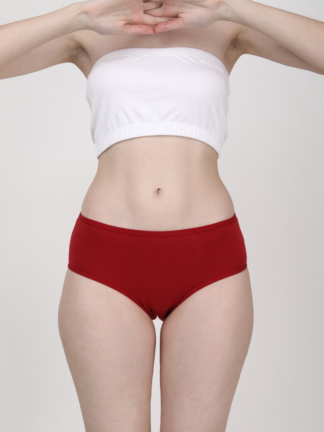 

GOCHIKKO Anti Bacterial Mid-Rise Cotton Hipster Briefs, Maroon