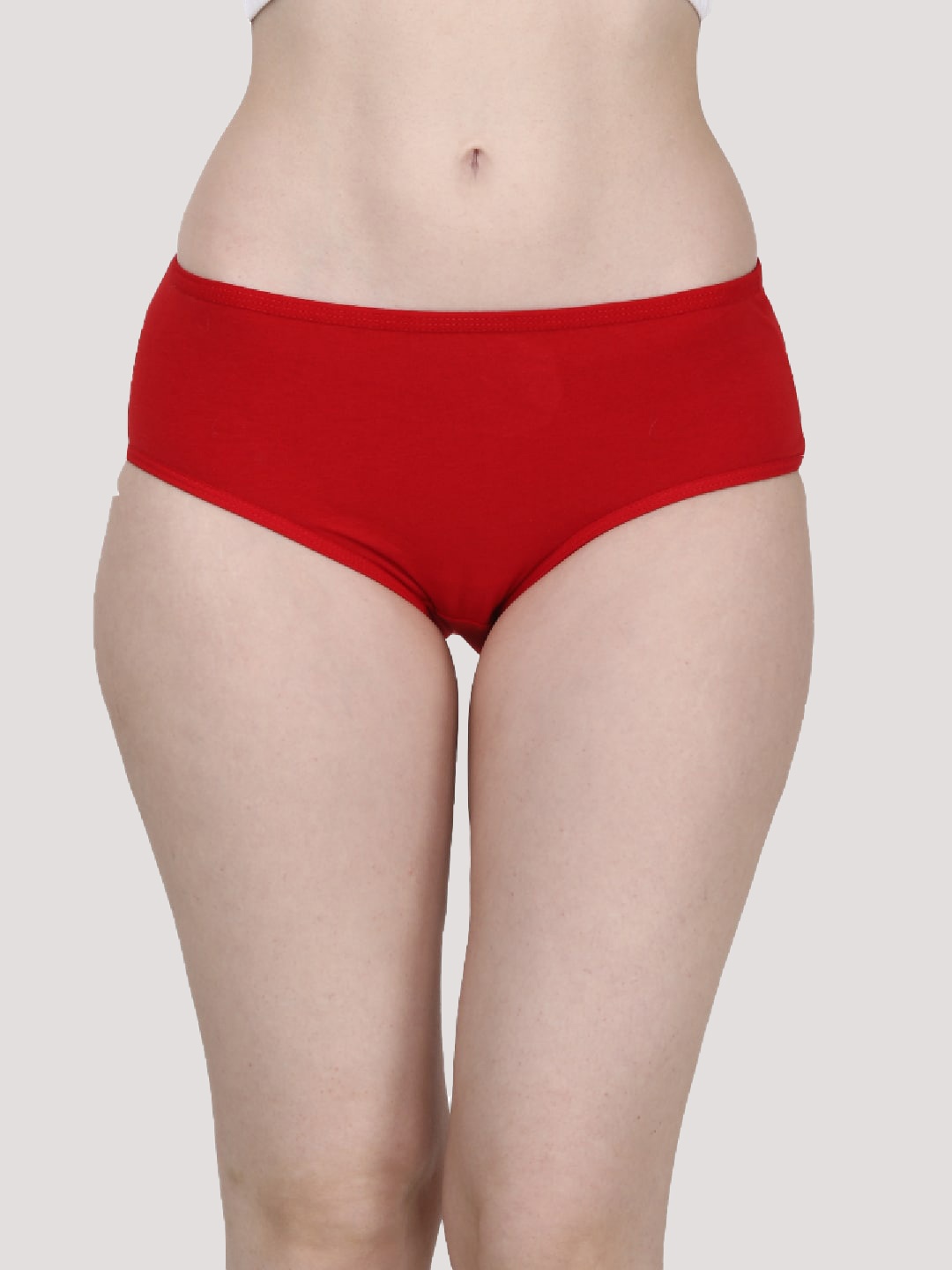 

GOCHIKKO Anti Bacterial Mid-Rise Cotton Hipster Briefs, Red