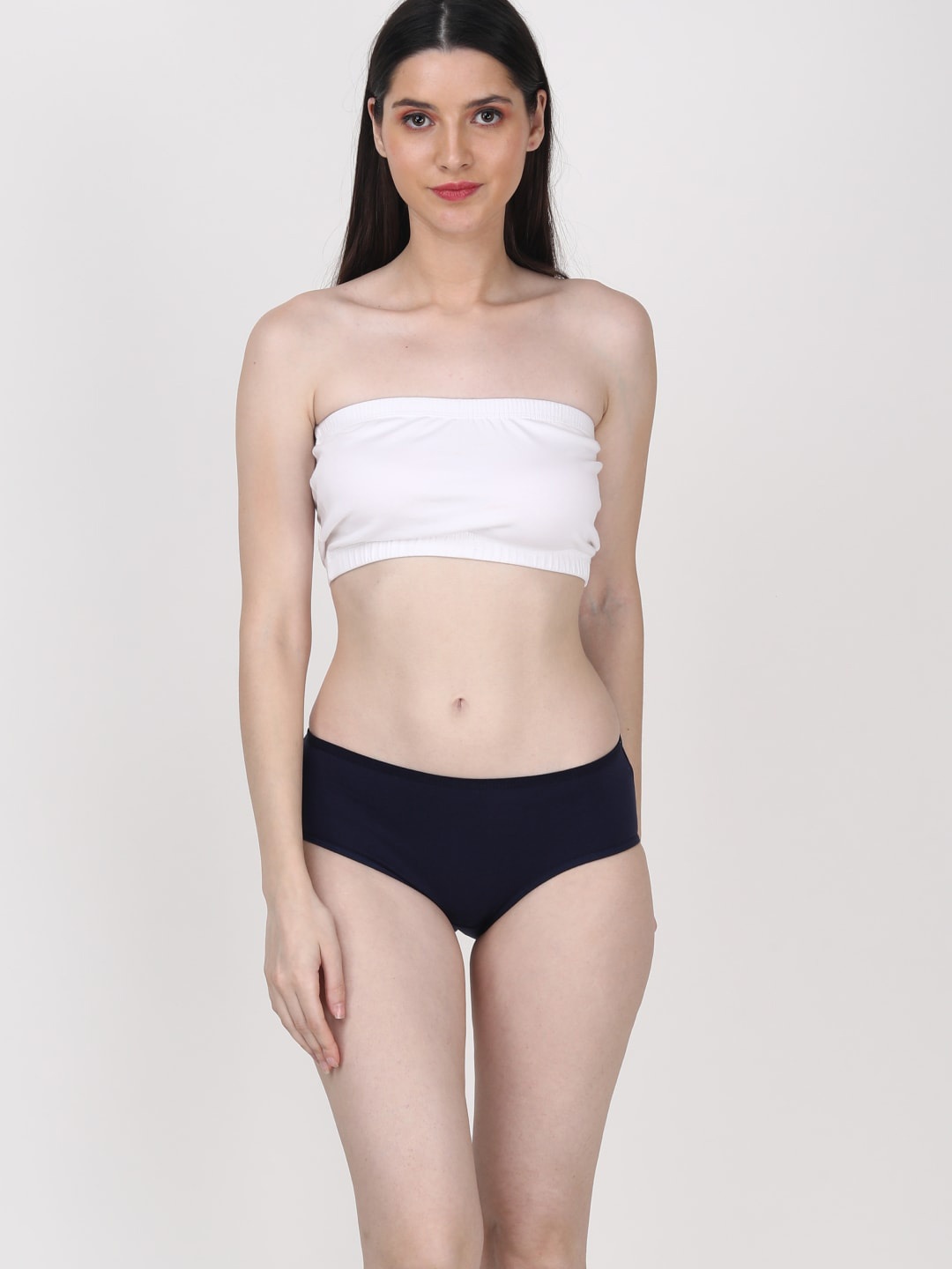 

GOCHIKKO Anti Bacterial Mid-Rise Cotton Hipster Briefs, Navy blue