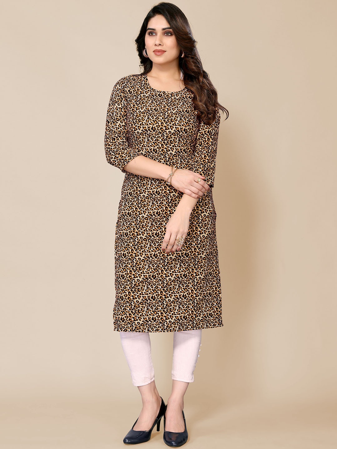 

PYARI - A style for every story Animal Printed Kurta, Yellow