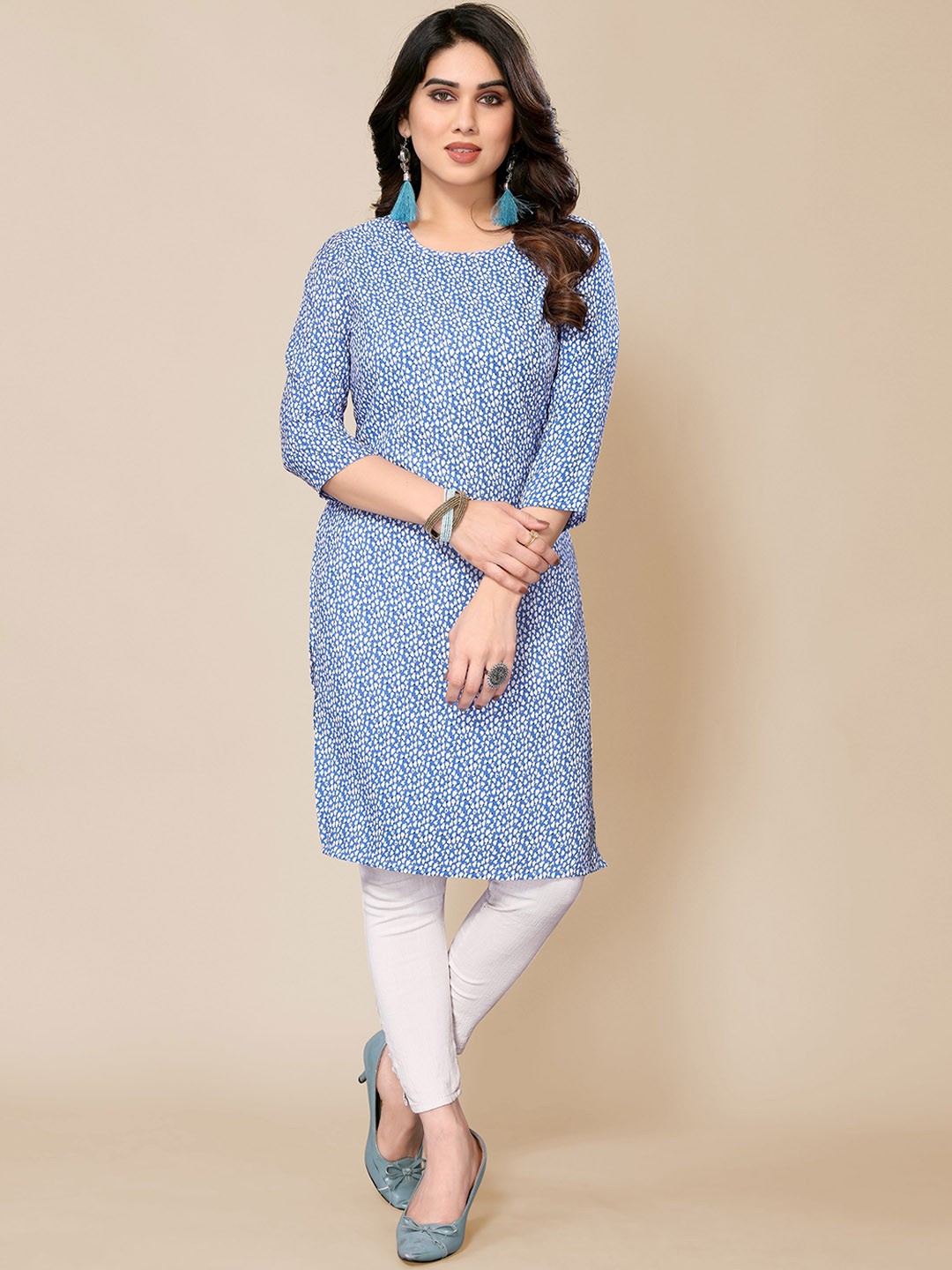 

PYARI - A style for every story Abstract Printed Straight Kurta, Blue