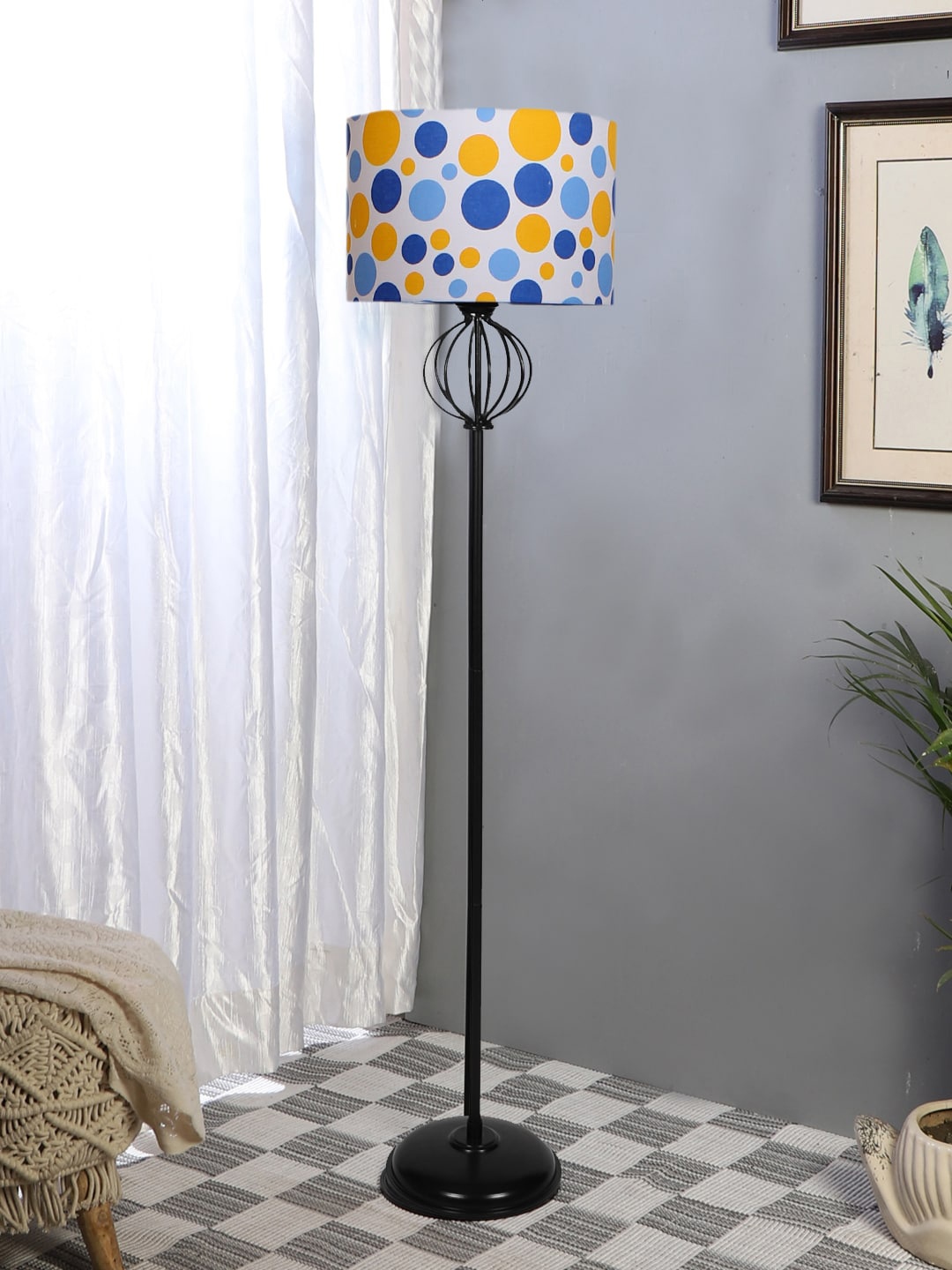 

Devansh White & Blue Printed Cylinder Shaped Floor Lamps
