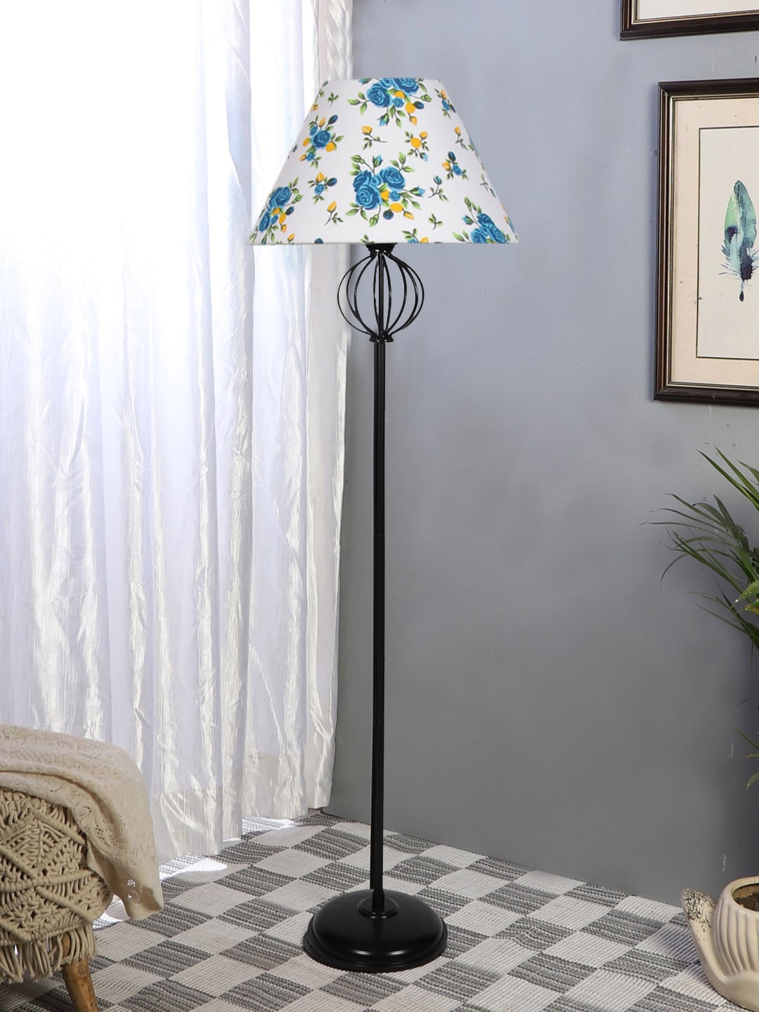 

Devansh White & Blue Printed Floor Lamps