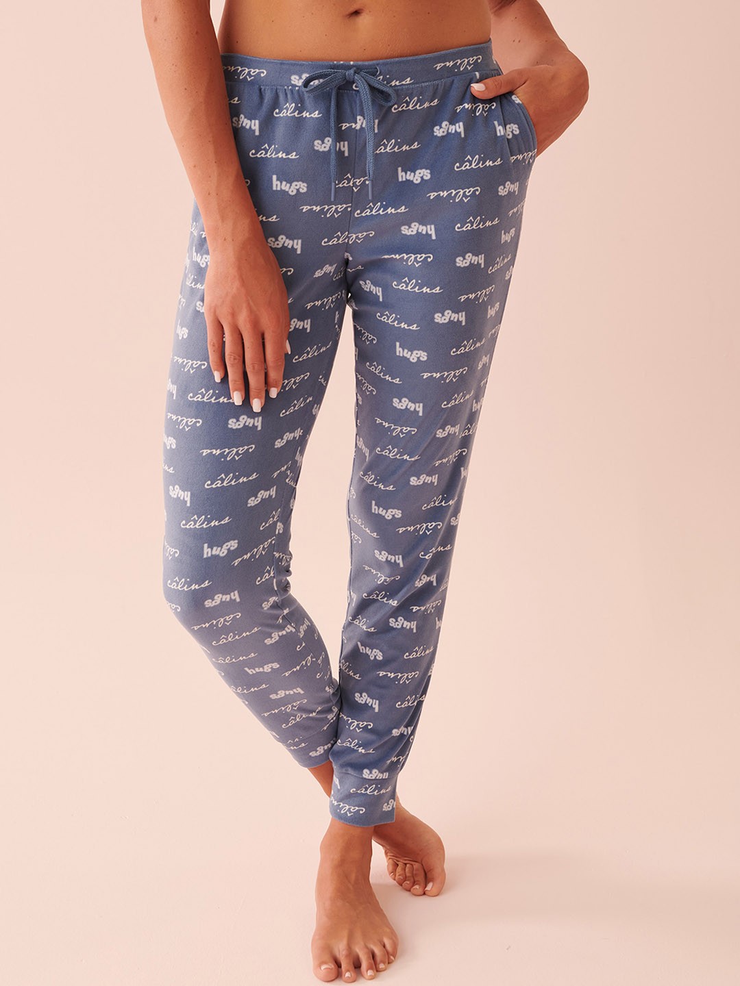 

La Vie en Rose Women Printed Lounge Joggers, Blue