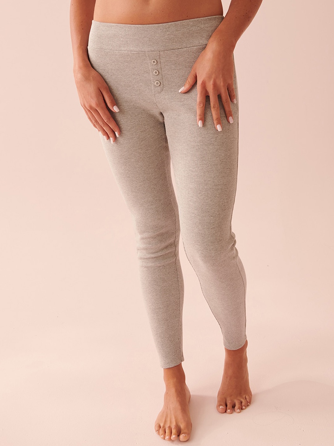 

La Vie en Rose Women Mid Rise Slim Lounge Pants, Grey