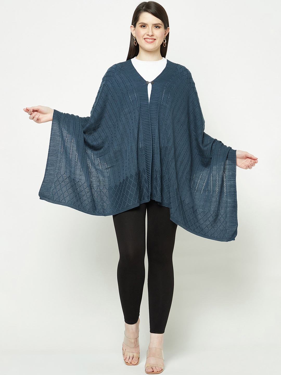 

Knitstudio Geometric Knitted Shawl, Teal