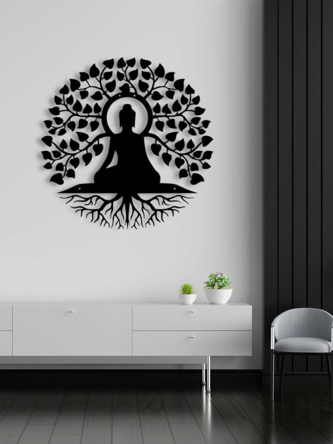

7 Decore Black Metal Buddha Wall ArtHanging