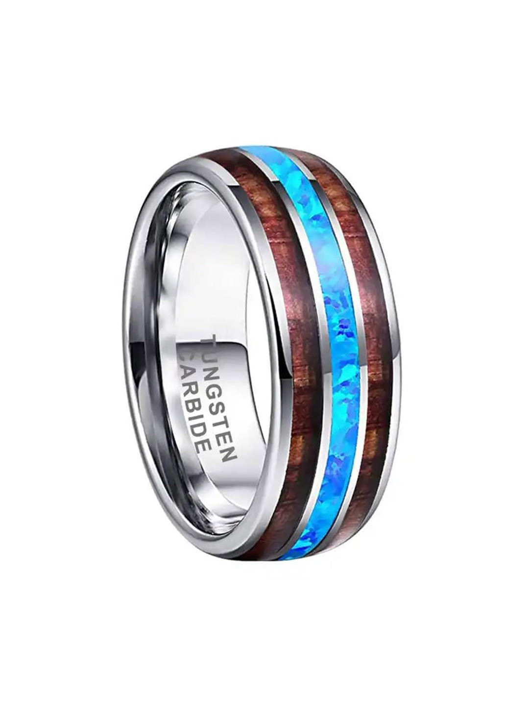 

VIEN Unisex Silver-Plated Stainless Steel Tungsten Finger Ring