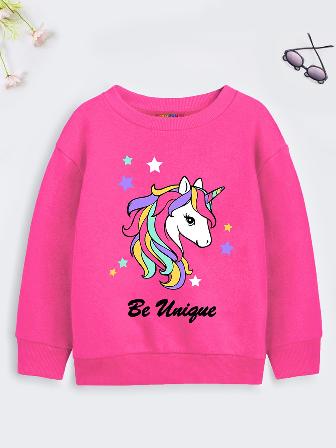 

Trampoline Girls Graphic Printed Long Sleeves Pullover, Pink