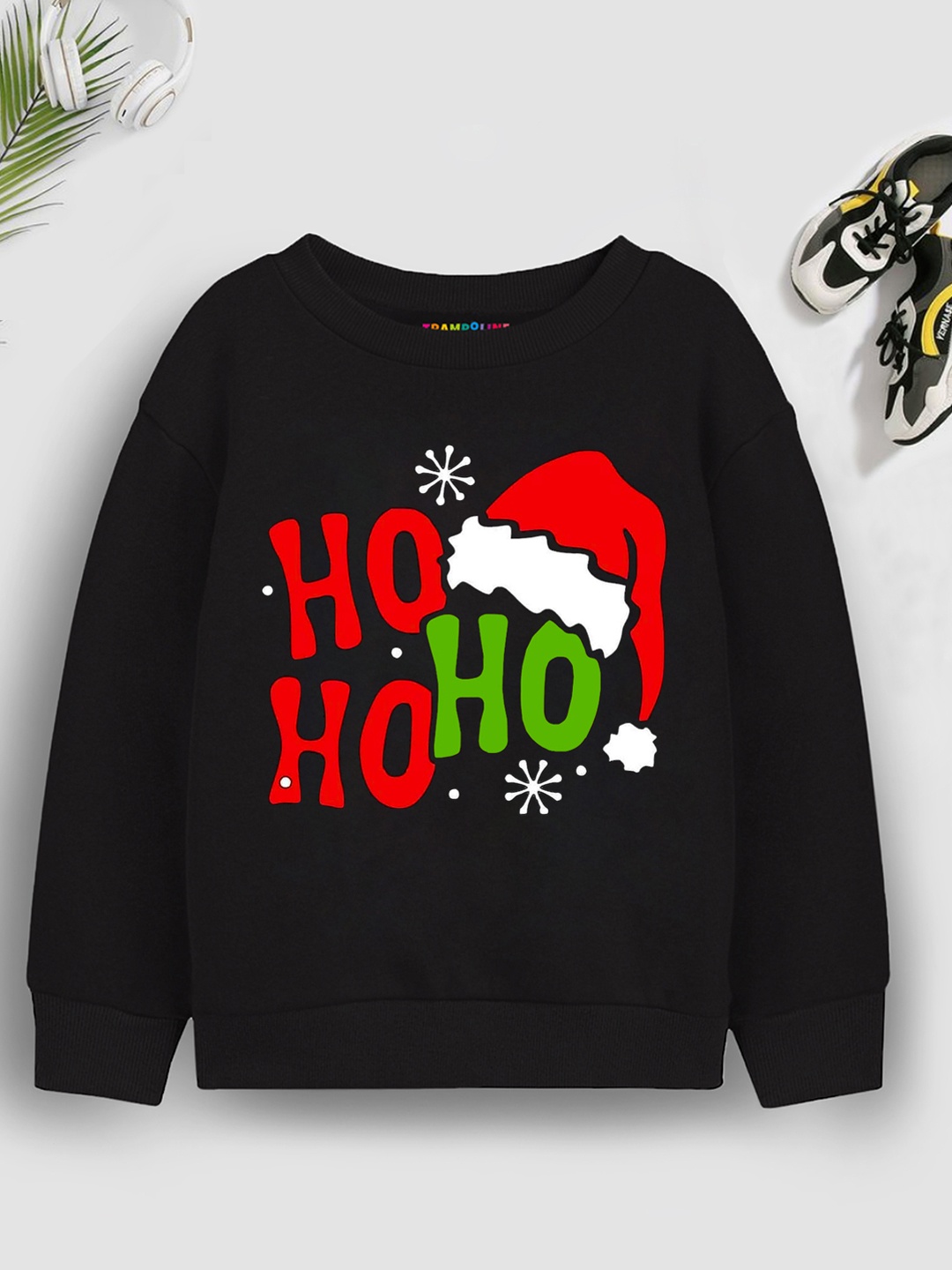 

Trampoline Boys Typography Printed Long Sleeves Pullover, Black