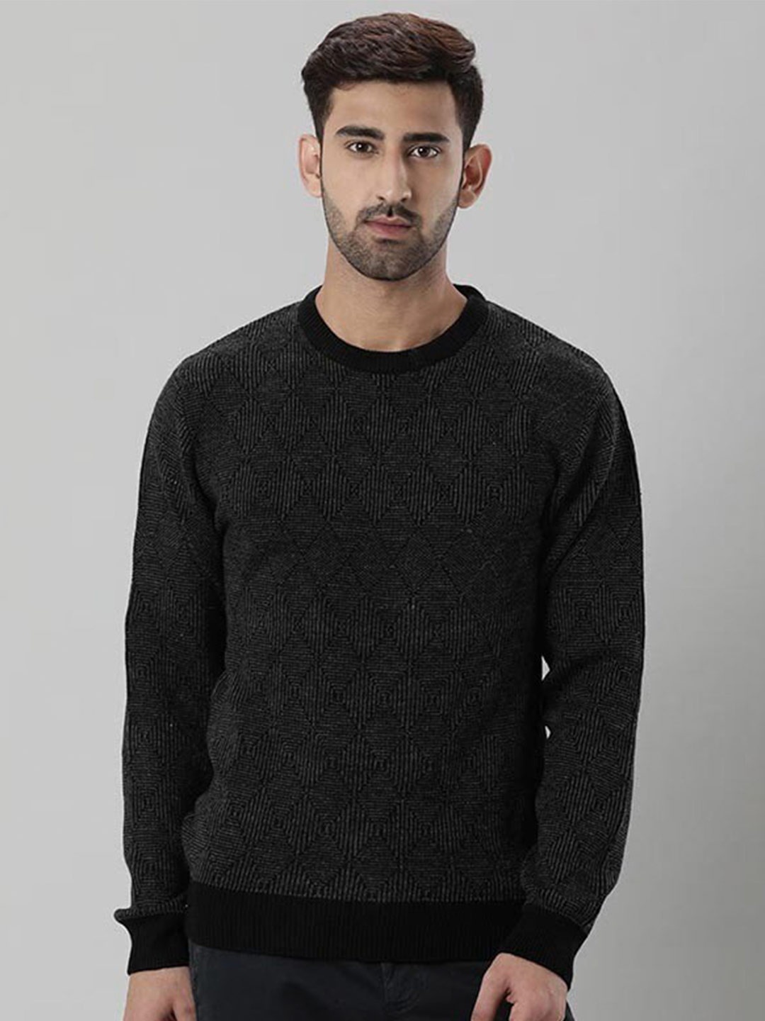 

Indian Terrain Round Neck Acrylic Pullover Sweater, Green