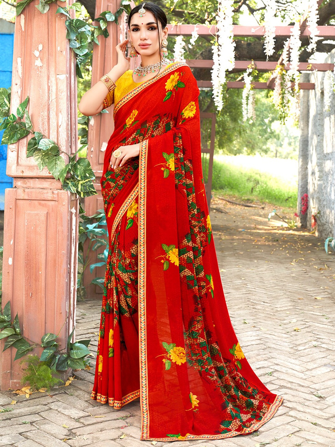 

Anouk Rustic Red Floral Printed Saree