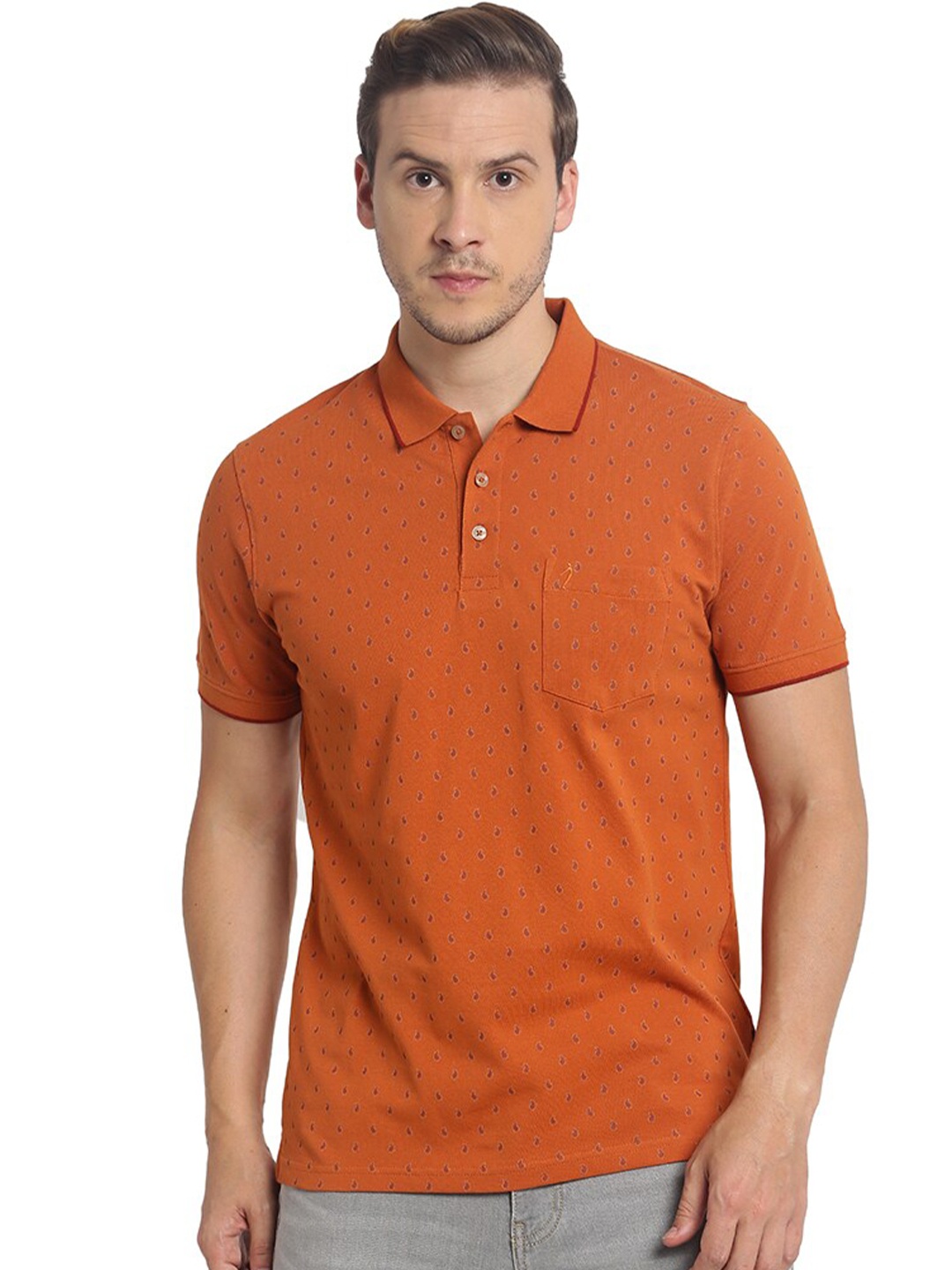 

Indian Terrain Polo Collar T-Shirt, Orange