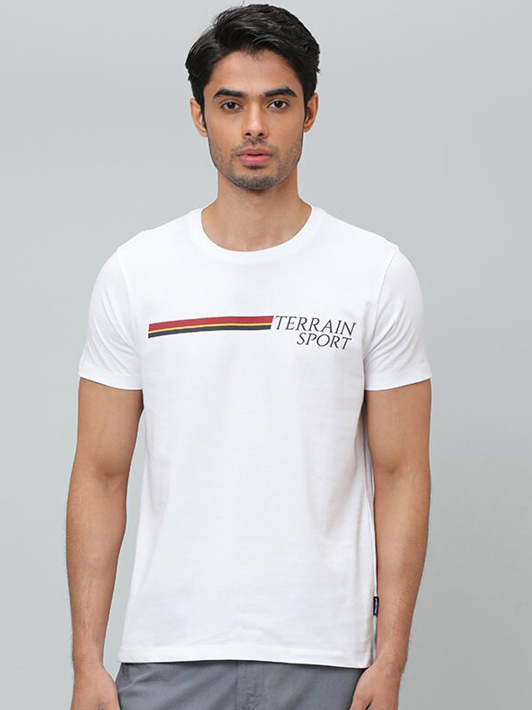 

Indian Terrain Typography Printed Cotton T-Shirt, White