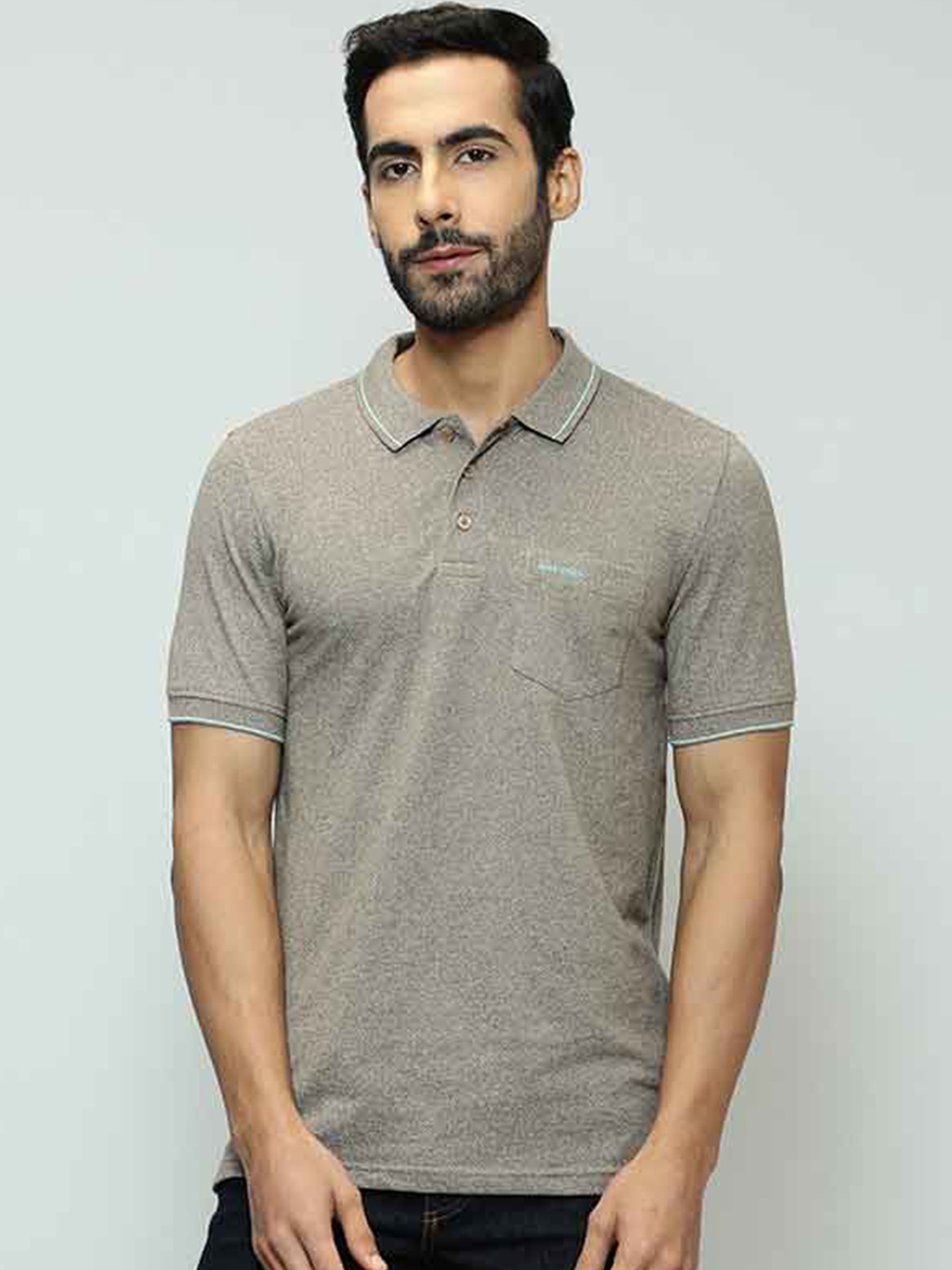 

Indian Terrain Polo Collar Cotton Regular Fit T-shirt, Brown