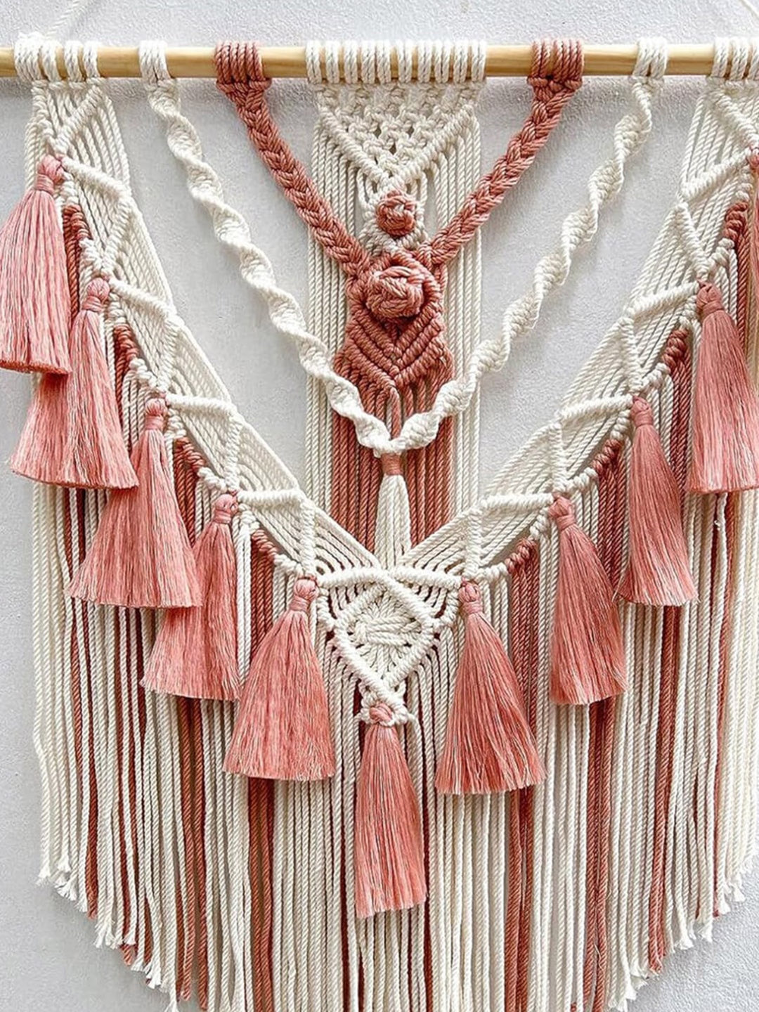 

Kaahira Peach Coloured & White Boho Cotton Wall Hanging Tapestry