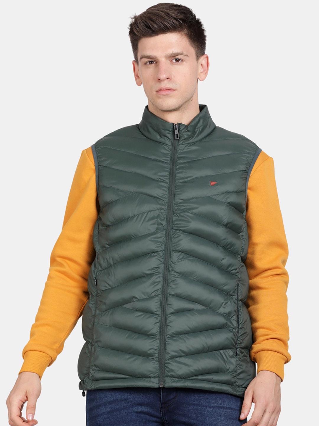 

t-base Mock Collar Insulator Puffer Jacket, Green