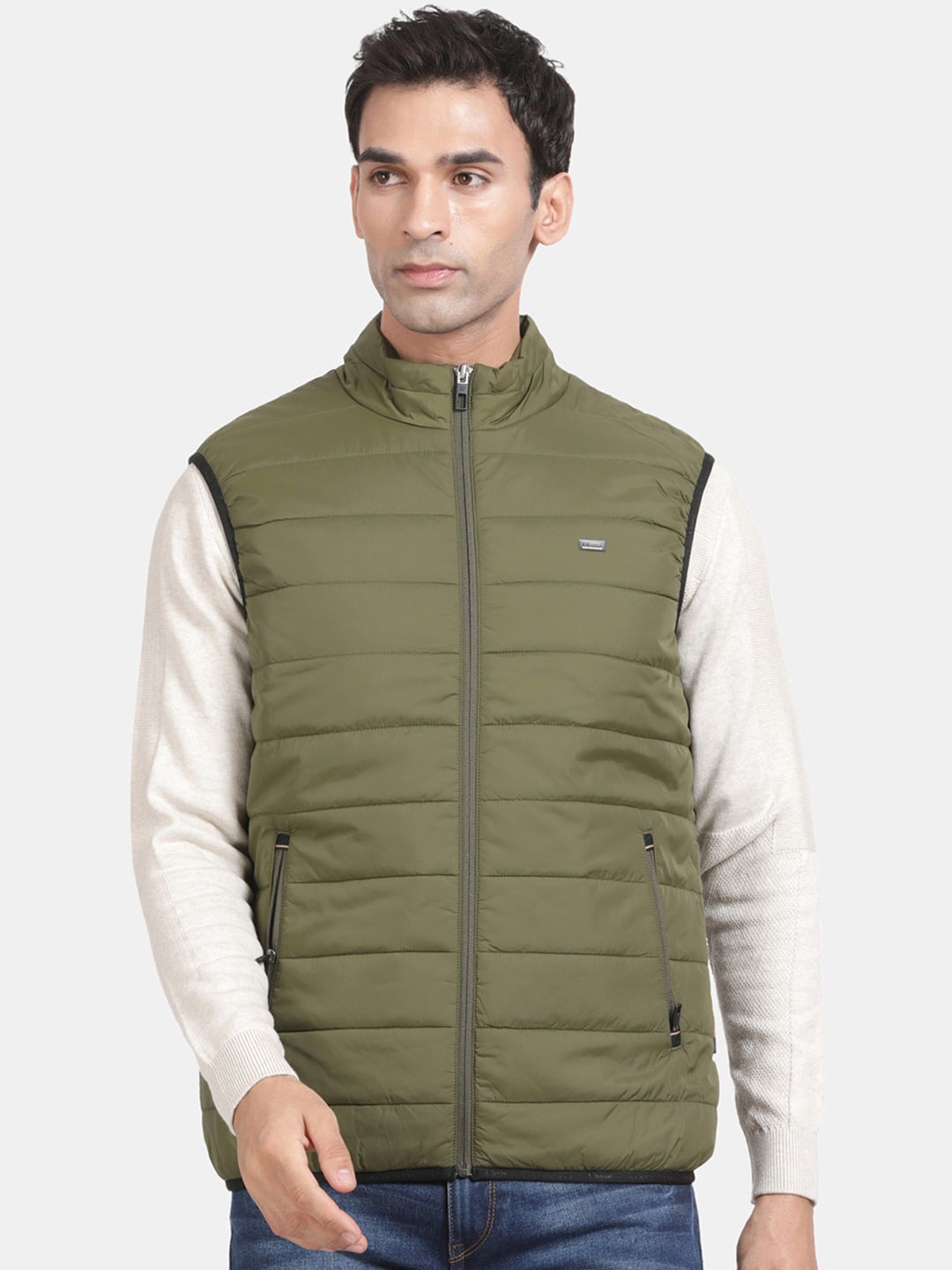 

t-base Insulator Mock Collar Puffer Jacket, Green