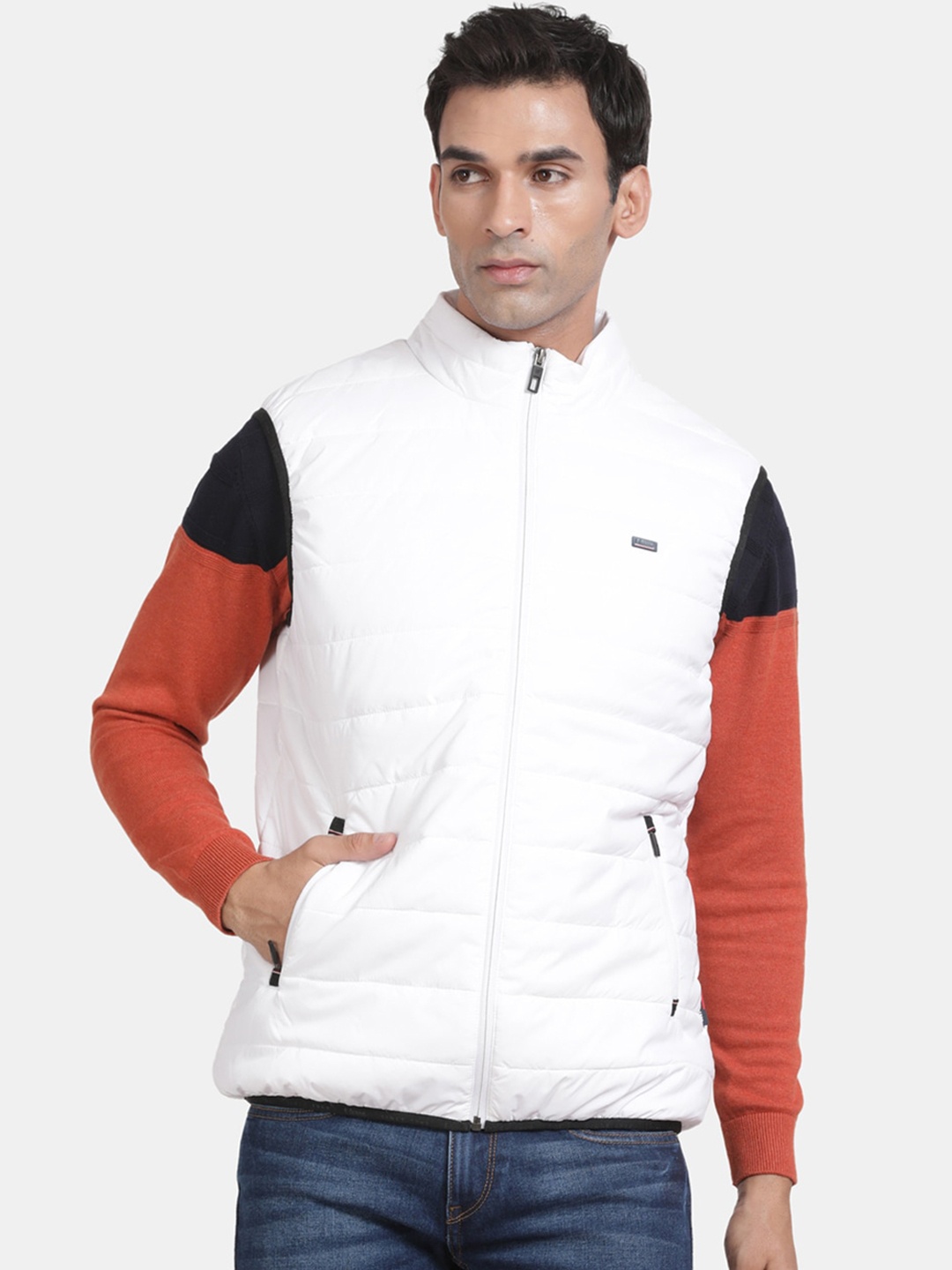 

t-base Mock Collar Insulator Padded Jacket, White