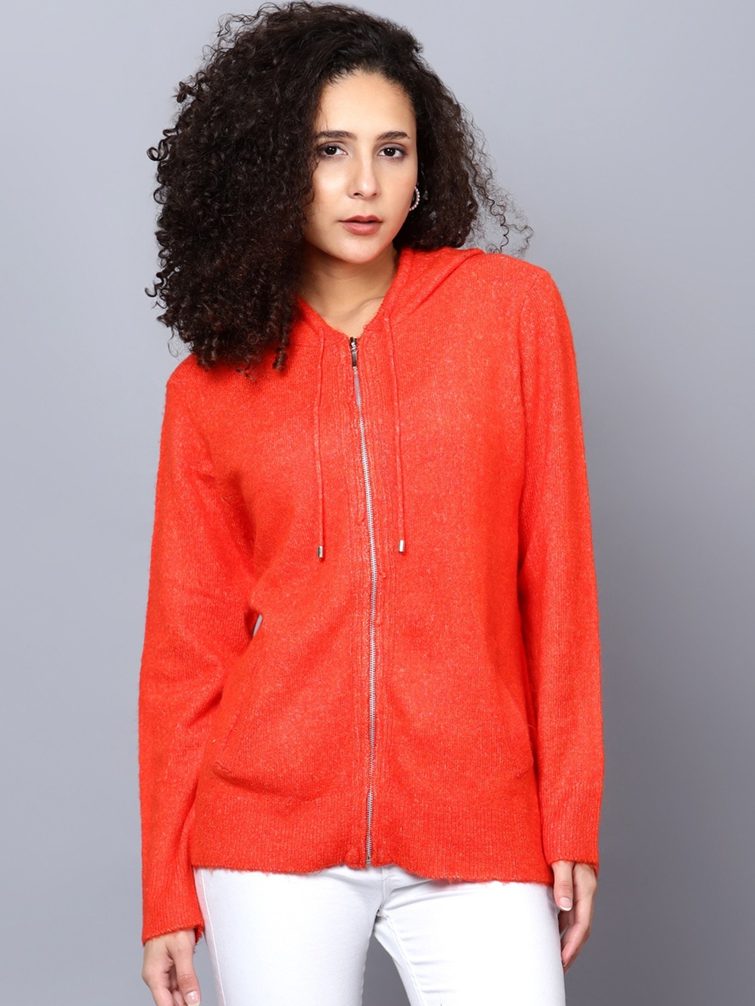 

Chemistry Woollen Hooded Lightweight Bomber Jacket, Orange