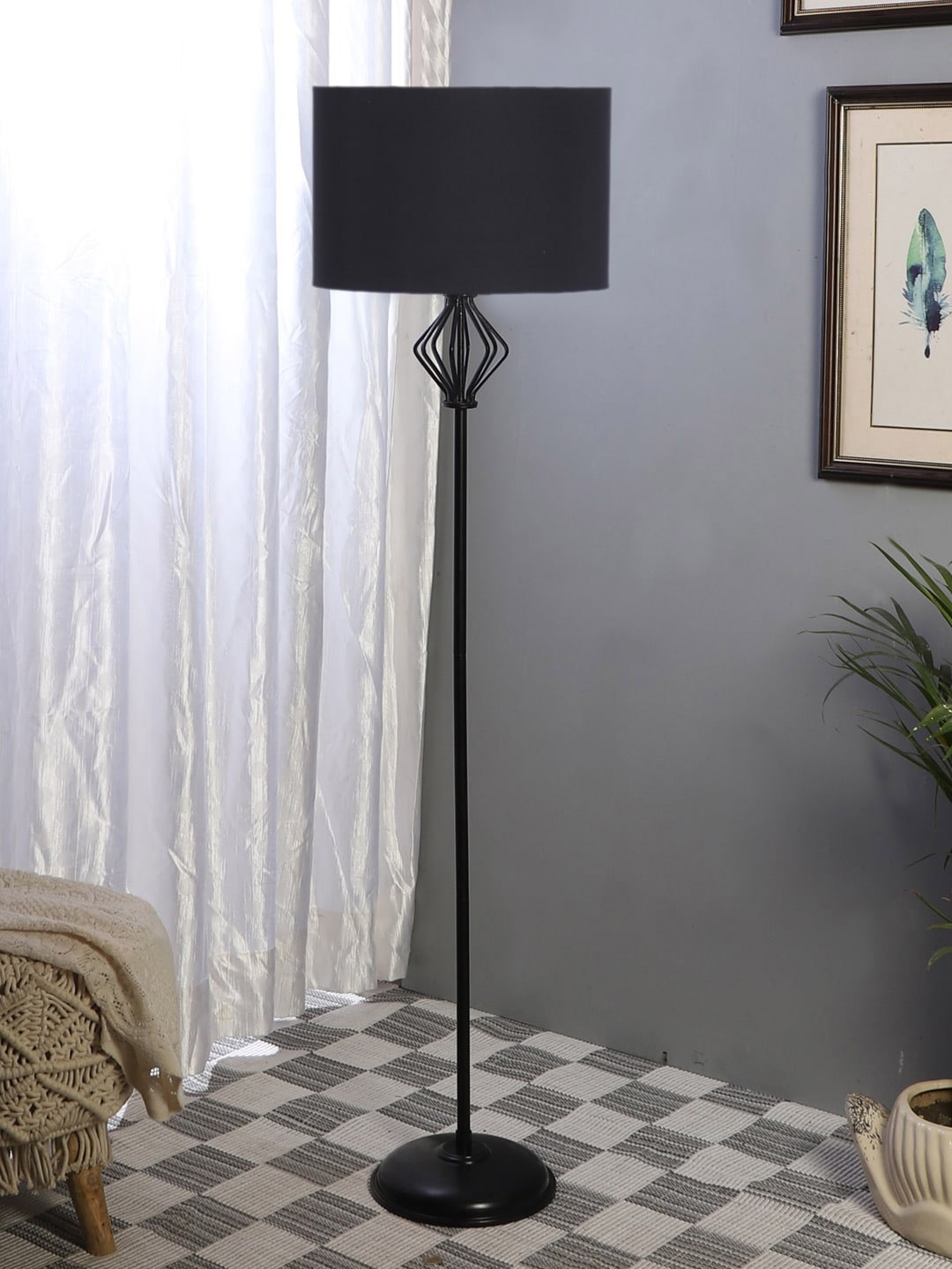 

Devansh Black Drum Floor Lamps