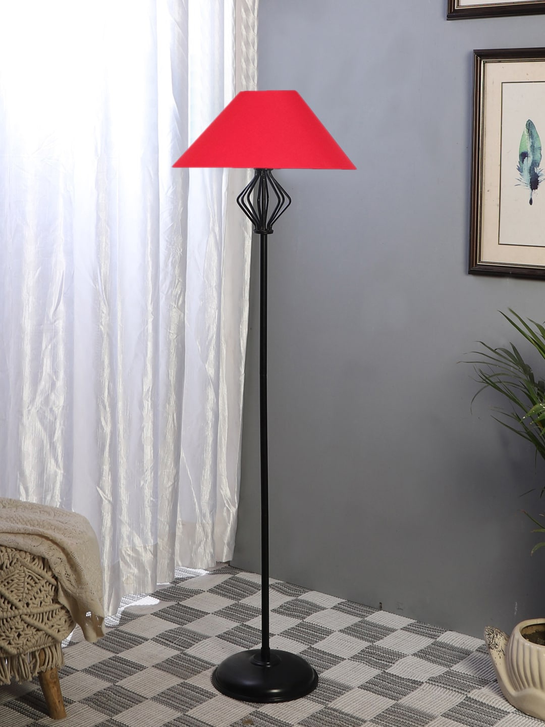 

Devansh Red Cotton Coolie Floor Lamp