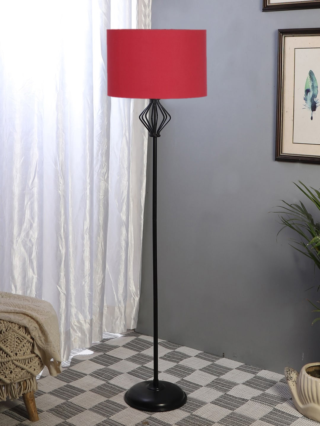 

Devansh Red & Black Cotton Cylinder Shaped Iron Floor Lamp