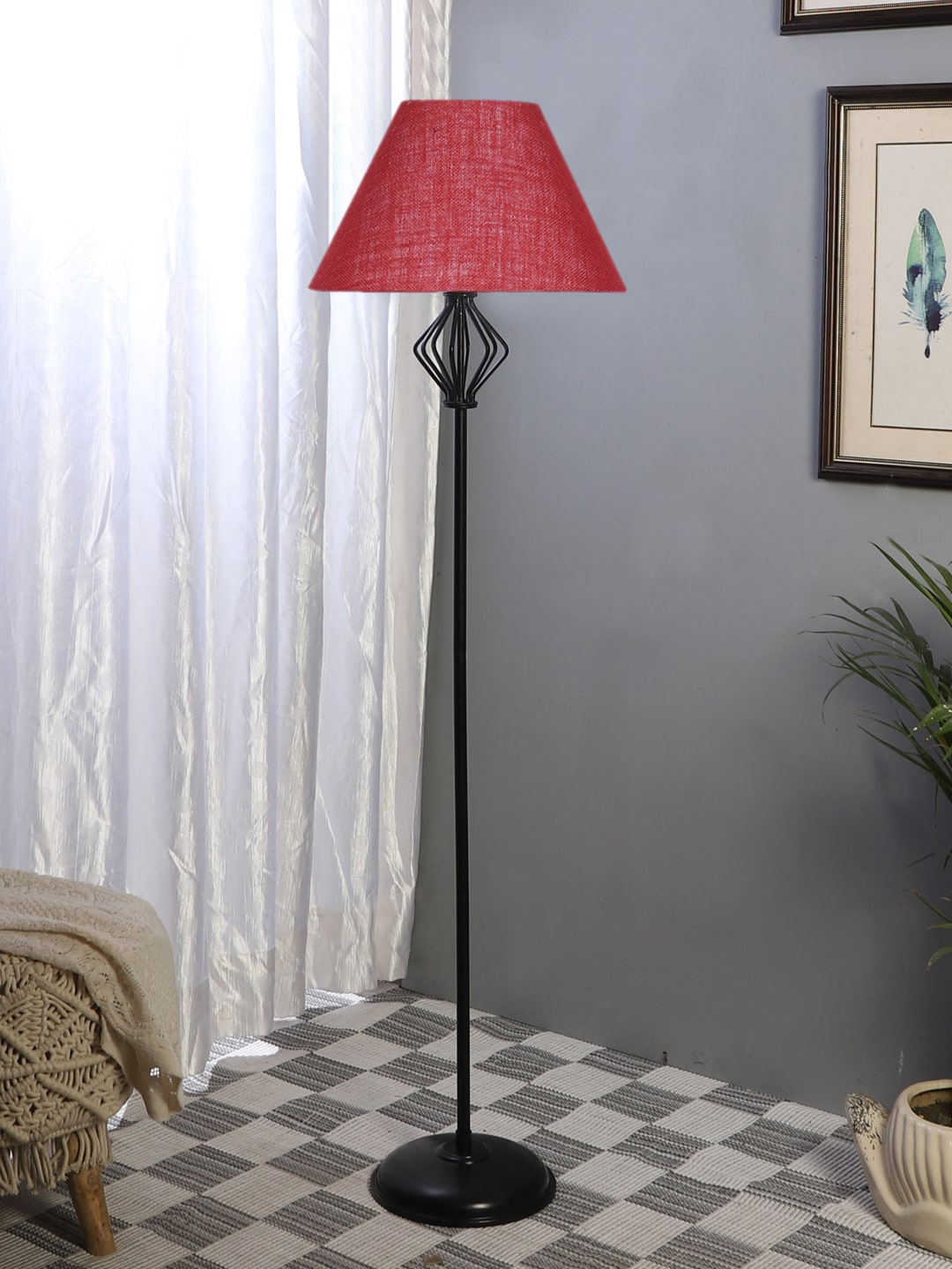 

Devansh Maroon & Black Textured Conical Floor Lamps