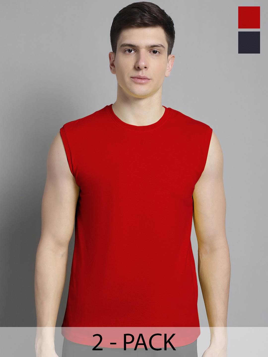 

FBAR Men Red & Navy Blue 2 T-shirt