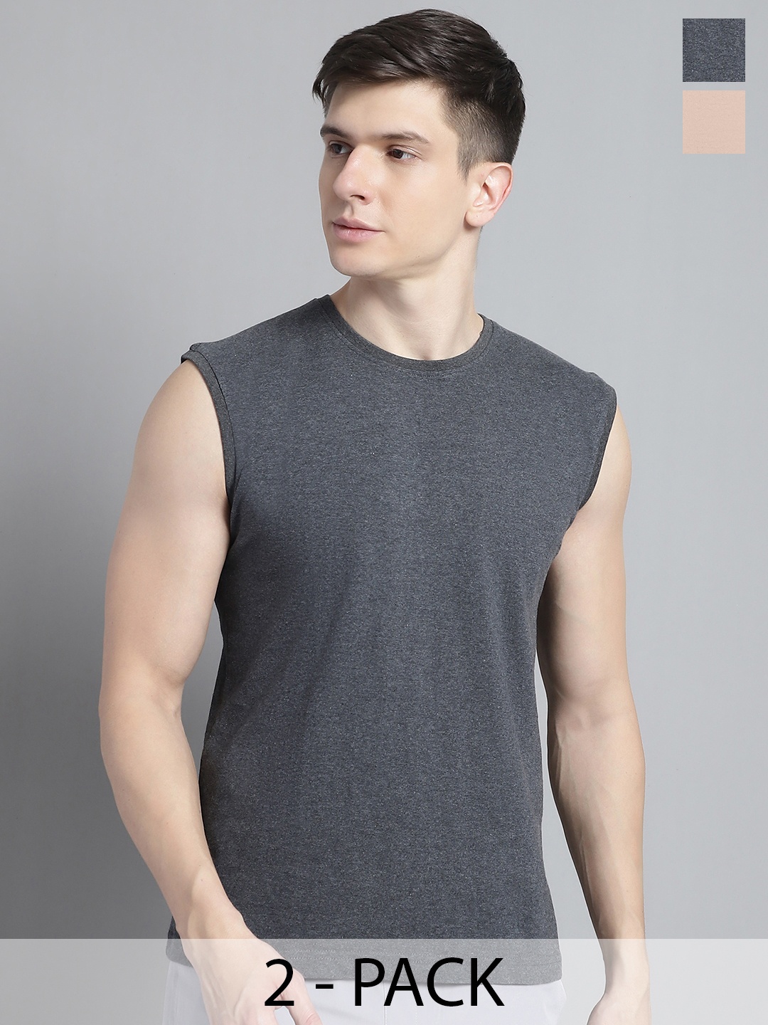 FBAR Men Grey & Coral 2 T-shirt