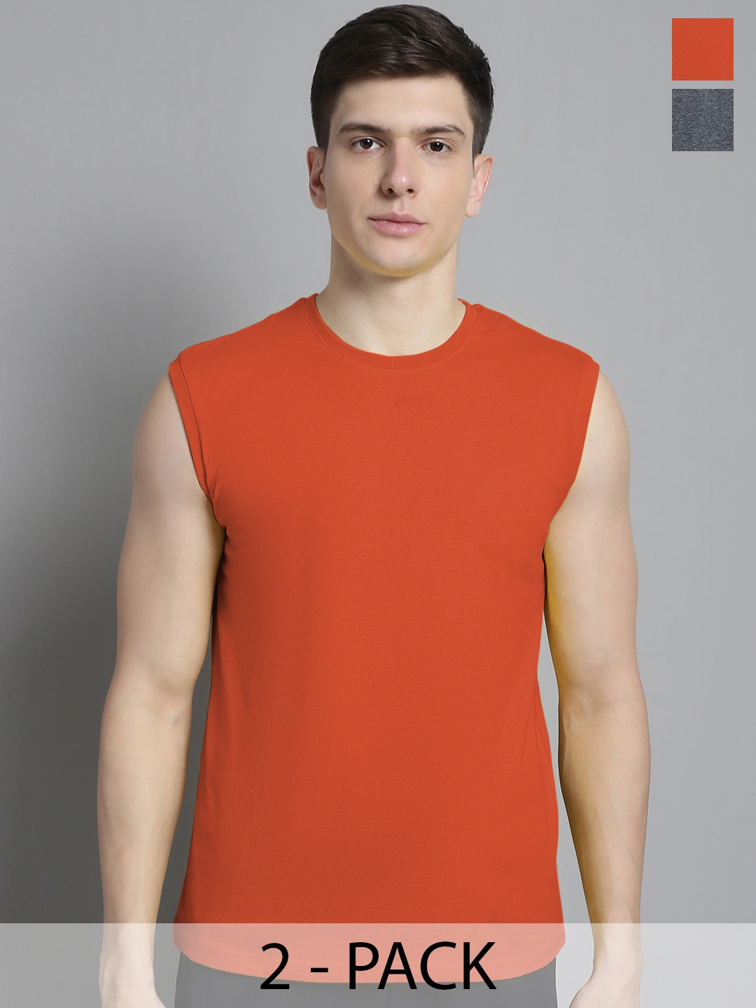 

FBAR Men Orange & Grey 2 T-shirt