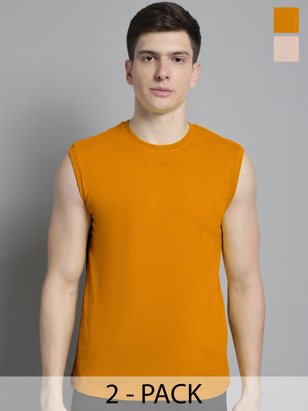 

FBAR Men Mustard Yellow & Coral 2 T-shirt
