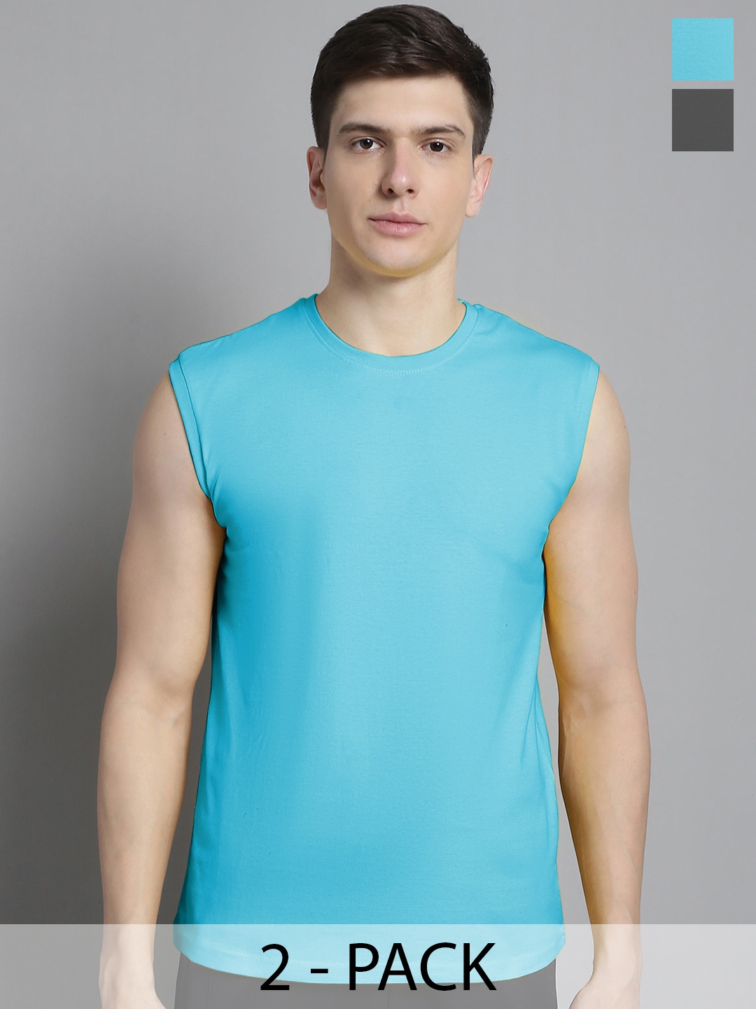 

FBAR Men Turquoise Blue & Grey 2 T-shirt