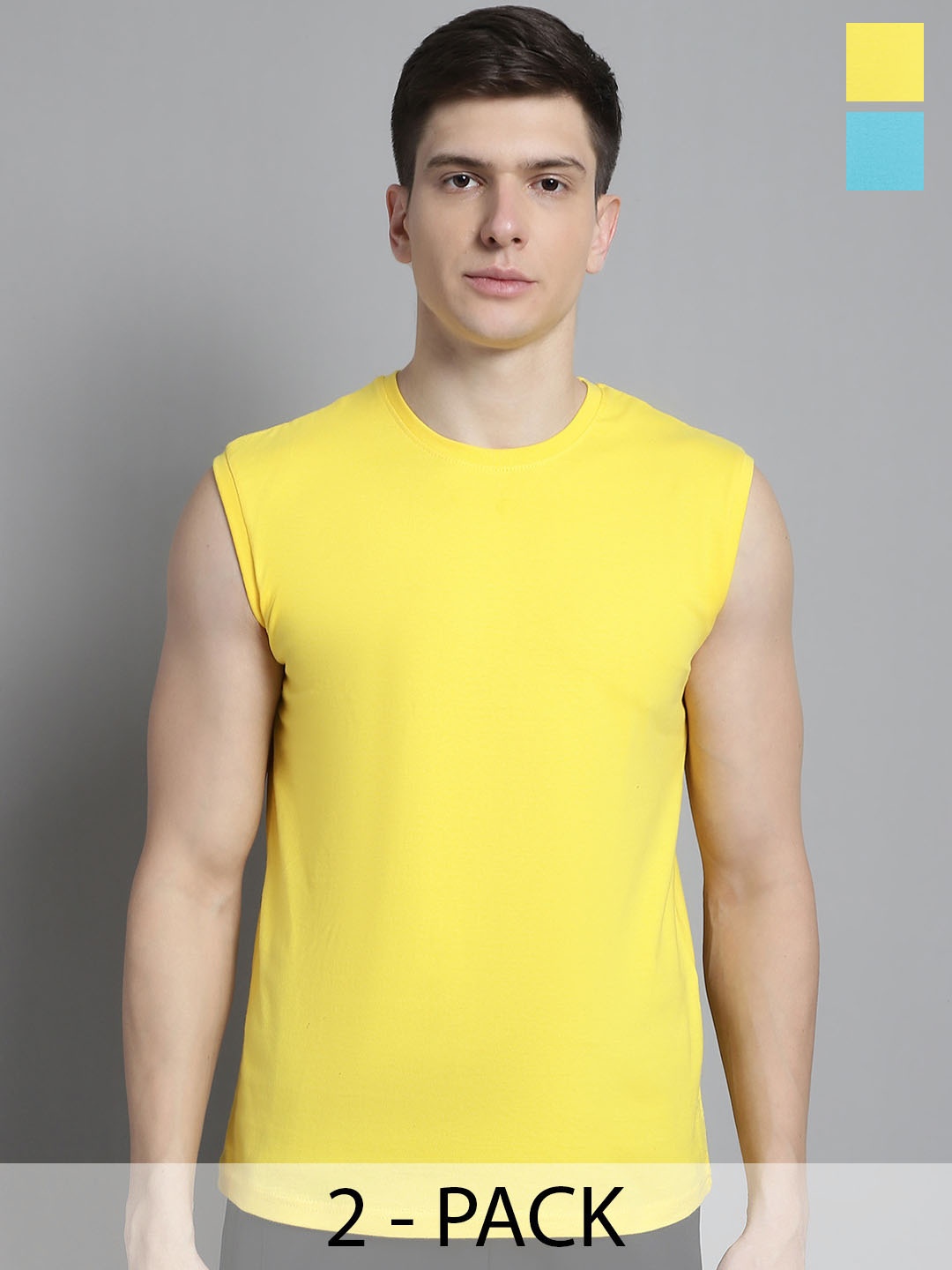 

FBAR Men Yellow & Turquoise Blue 2 T-shirt