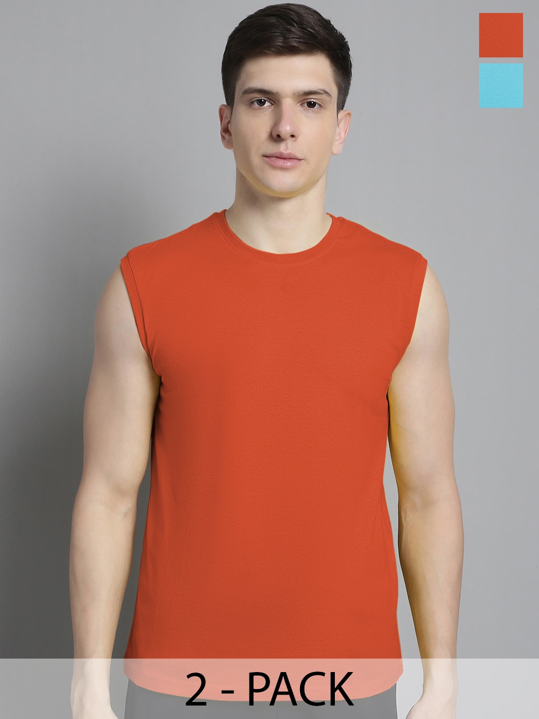 

FBAR Men Orange & Turquoise Blue 2 T-shirt