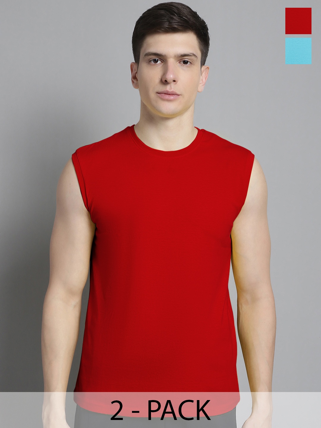 

FBAR Men Red & Turquoise Blue 2 T-shirt