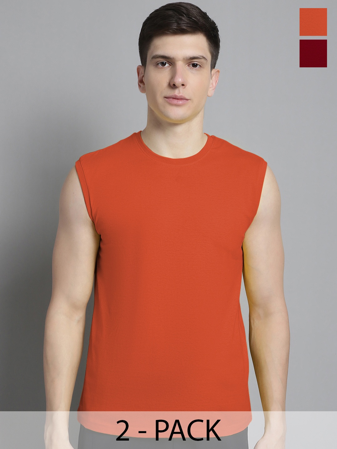 

FBAR Men Orange & Maroon 2 T-shirt