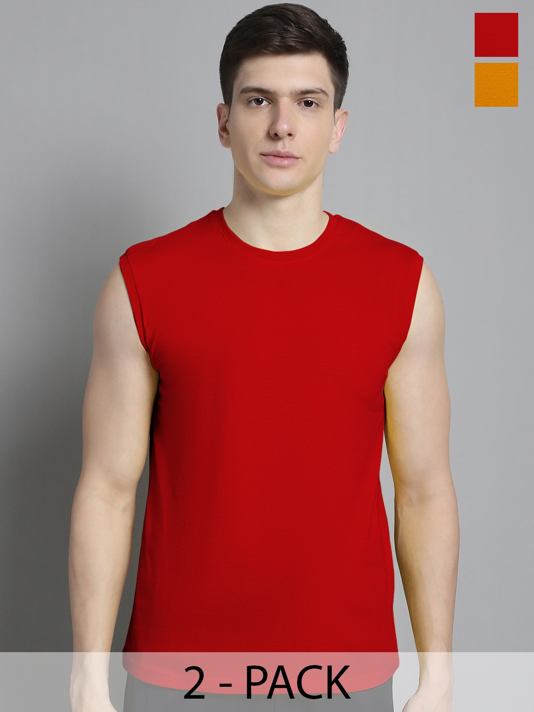 

FBAR Men Red & Mustard Yellow 2 T-shirt