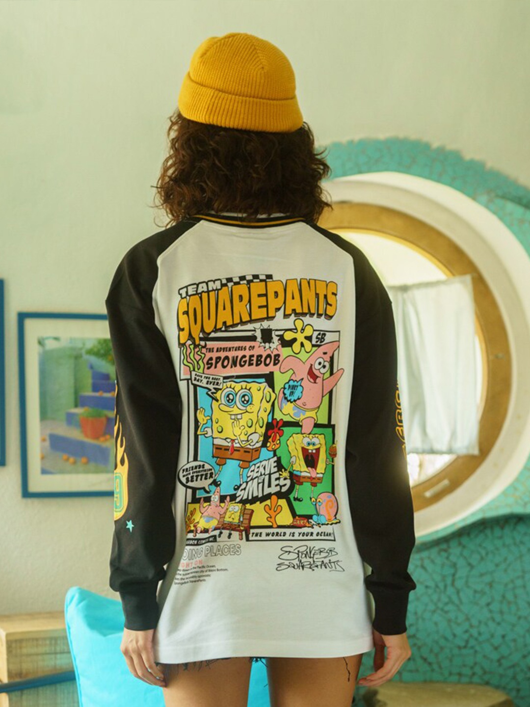 

Bonkers Corner Sponge Bob Printed Pure Cotton Oversized T-shirt, White