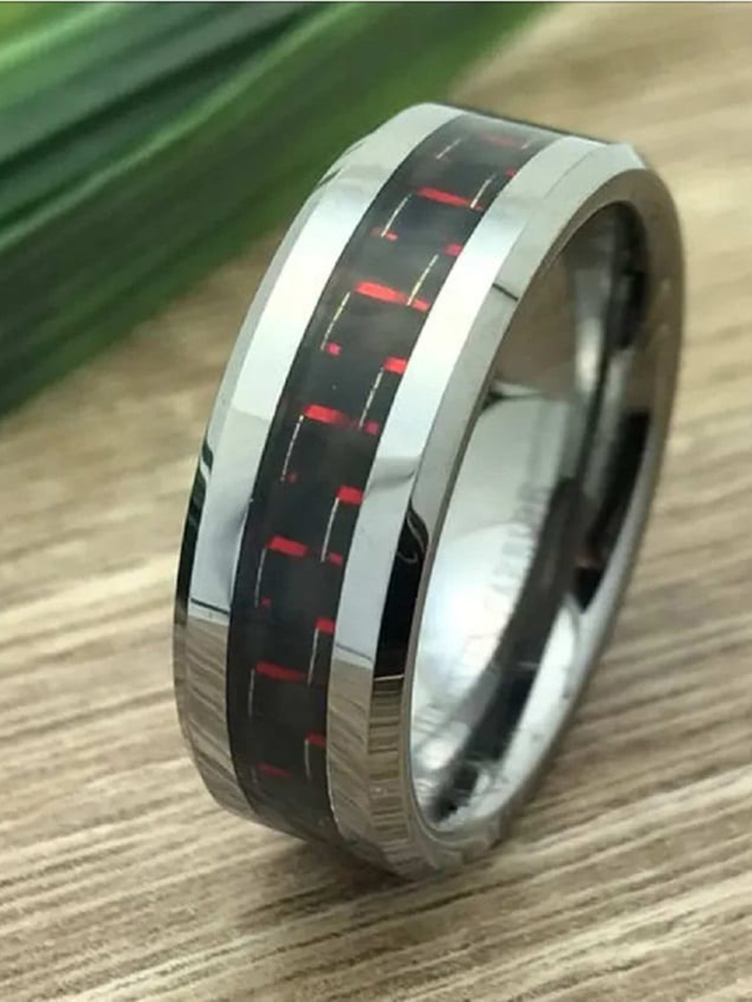 

VIEN Silver-Plated Tungsten Carbide Finger Ring