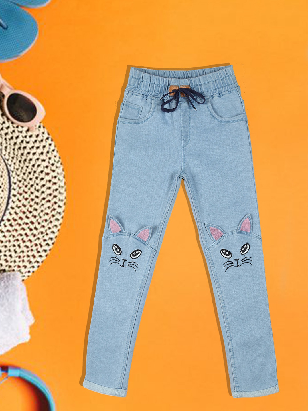 

A-Okay Girls Regular Fit Denim Jeans, Turquoise blue