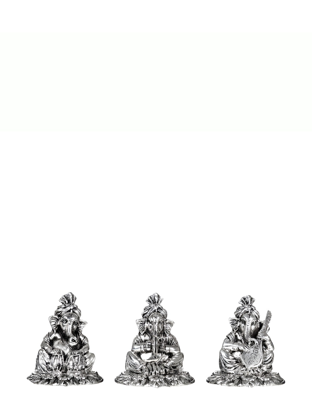 

INTERNATIONAL GIFT Silver-Toned Musical Ganesha Brass Idol Home Gift Sets