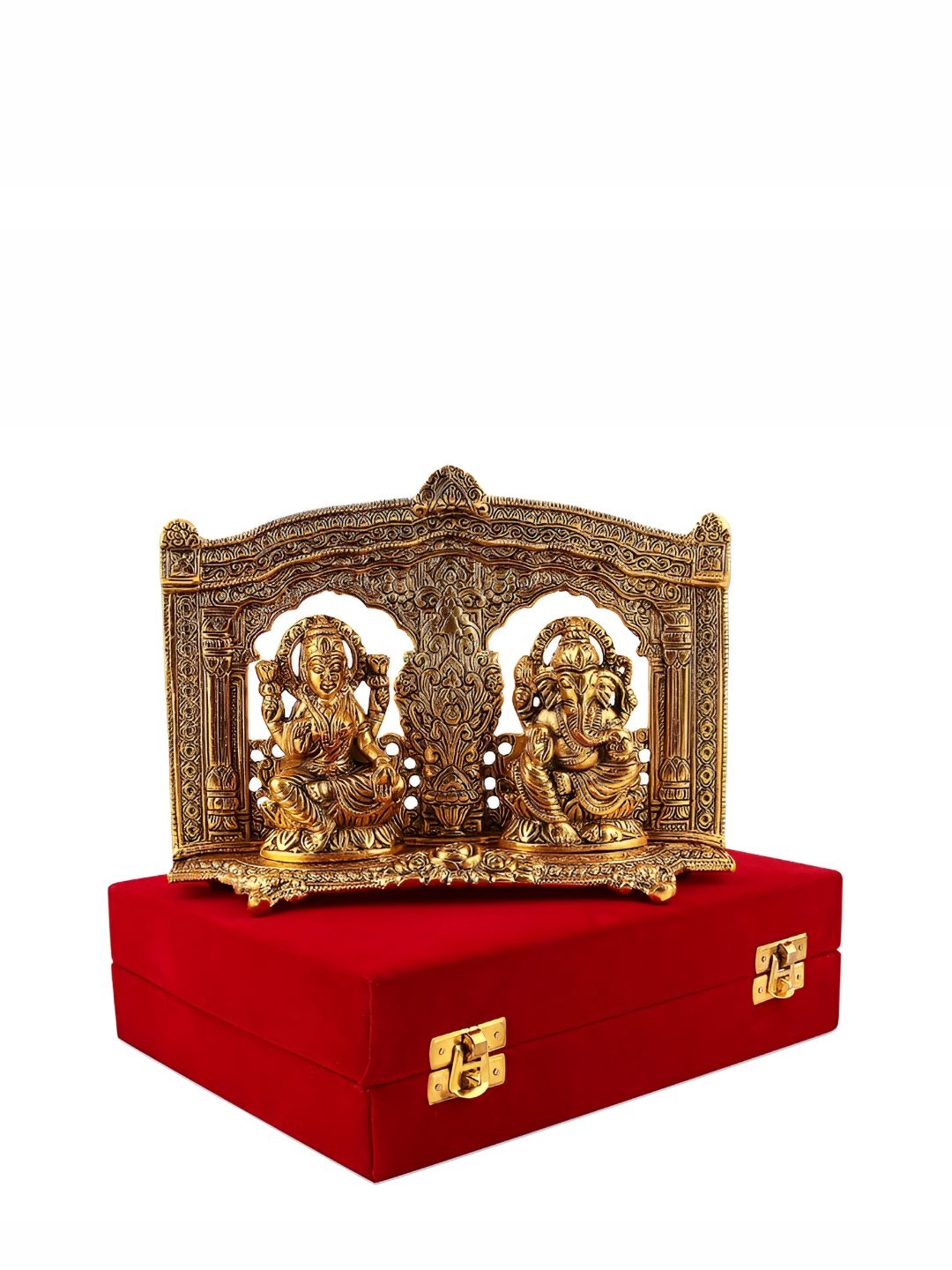 

INTERNATIONAL GIFT Gold Toned Laxmi Ganesh Idol Home Gift Set