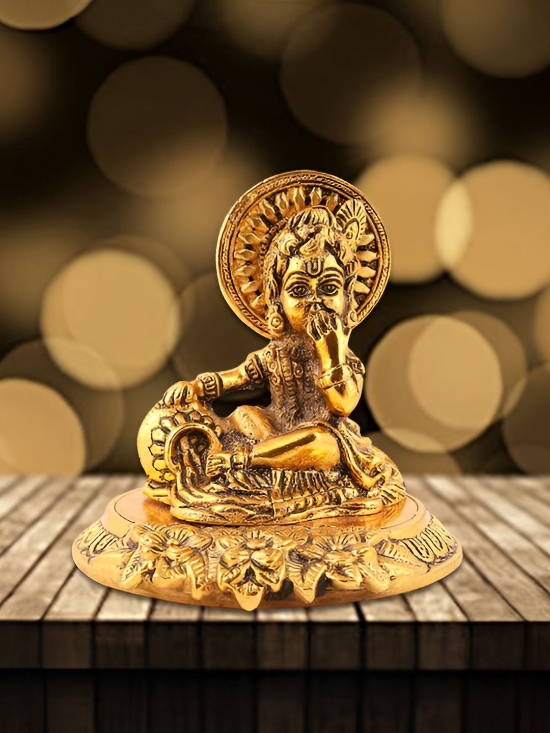

INTERNATIONAL GIFT Gold Toned Laddu Gopal God Idol Statue