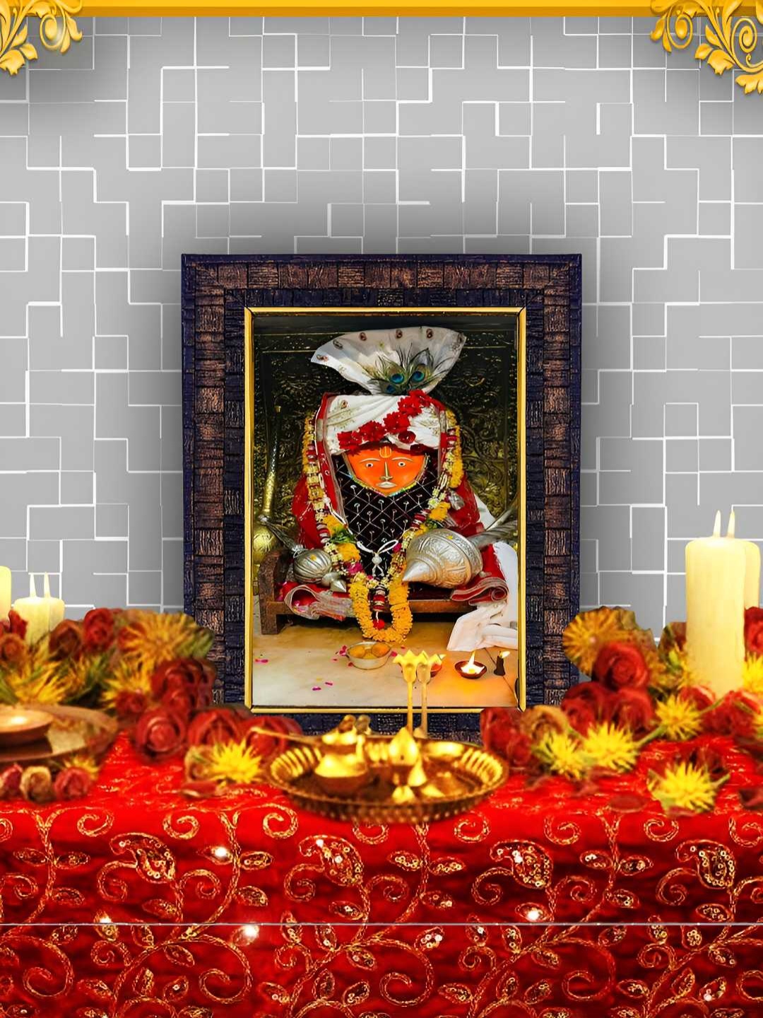 

Hawai Black & Gold Toned Bageshwar Dham Balaji Hanuman Wooden Wall Photo Frame