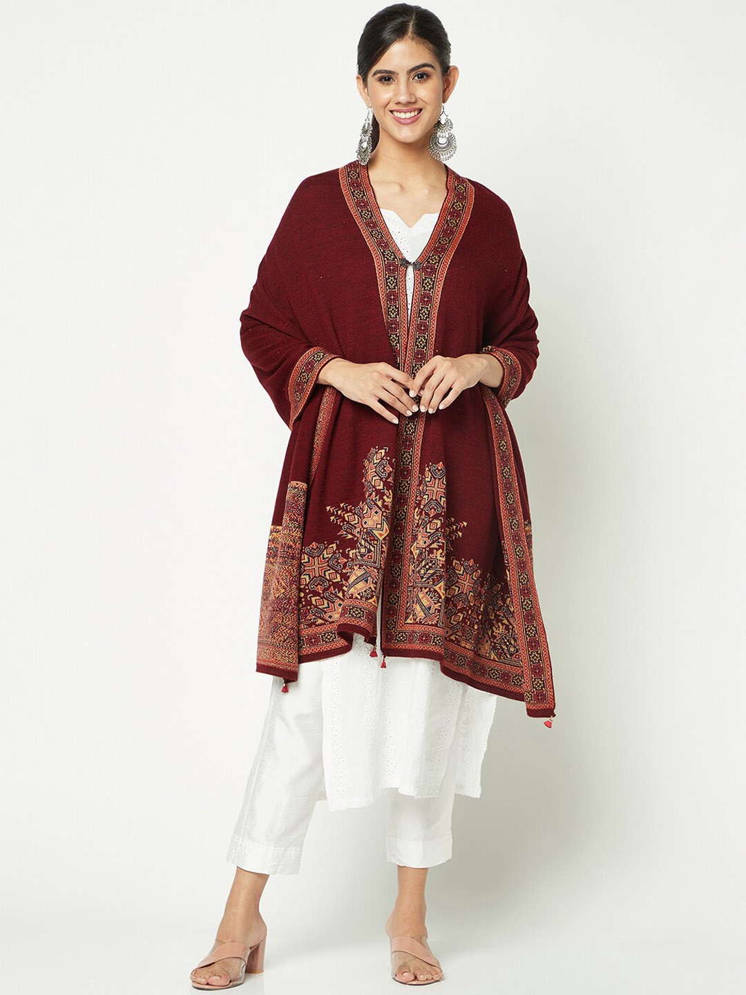 

Knitstudio Self-Design Knitted Shawl, Maroon