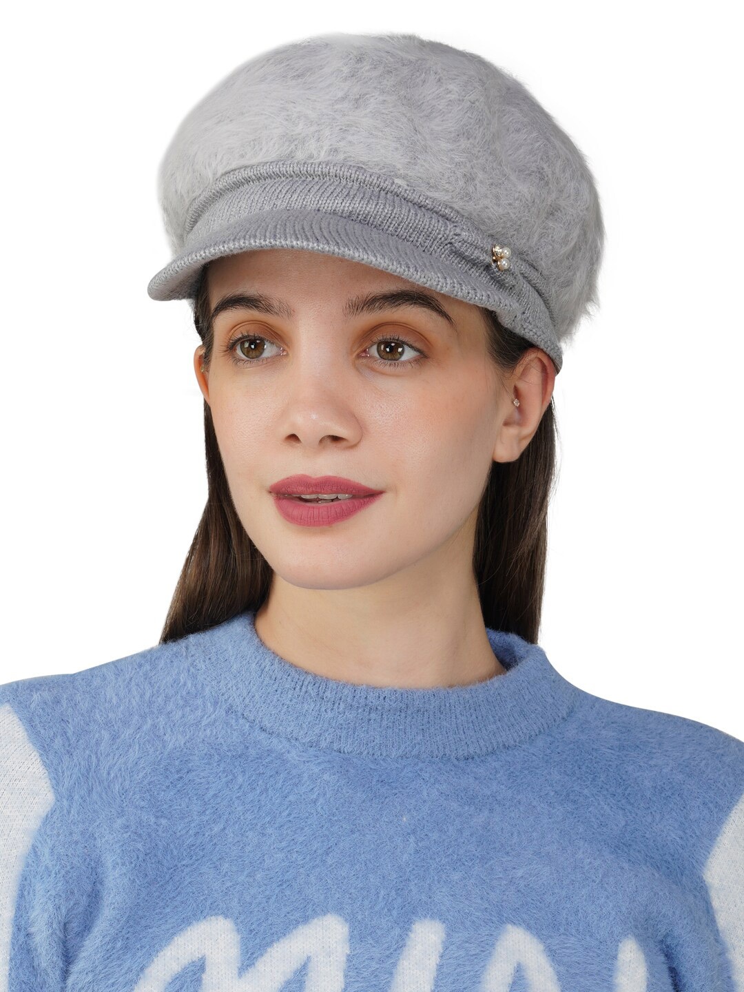 

iSWEVEN Self Design Woolen Ascot Cap, Grey