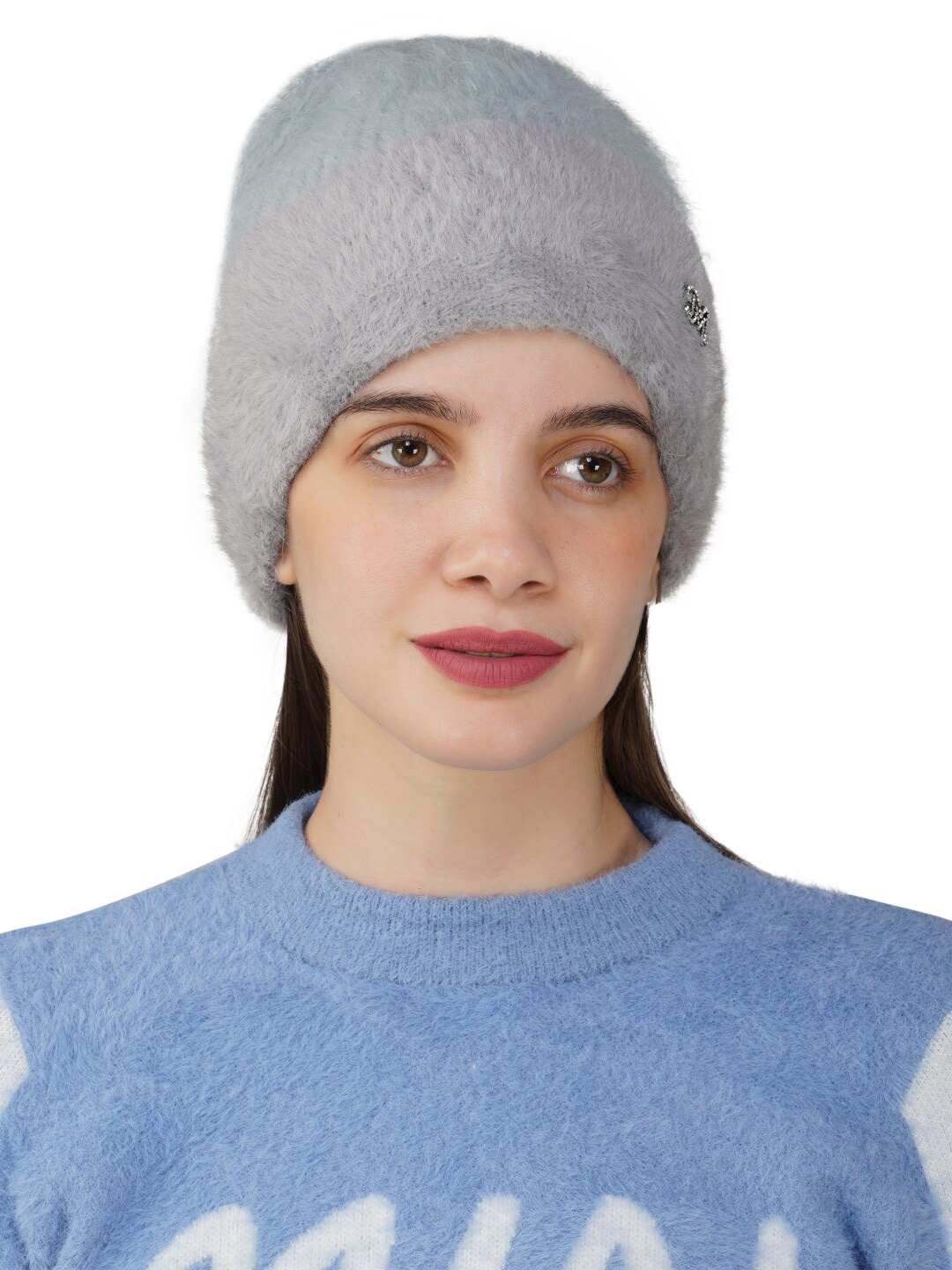 

iSWEVEN Women Woollen Slouchy Beanie, Grey